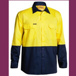 BISLEY 2 TONE COOL LIGHTWEIGHT DRILL SHIRT - LONG SLEEVE